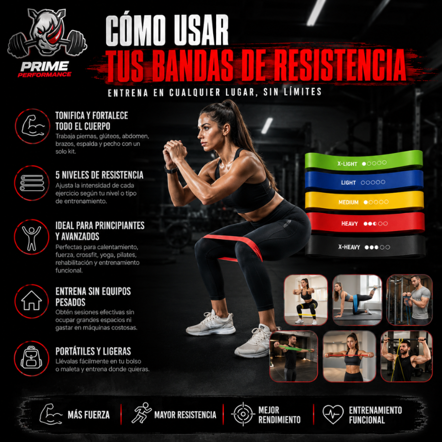 Entrena y fortalece tu cuerpo con Bandas de Resistencia