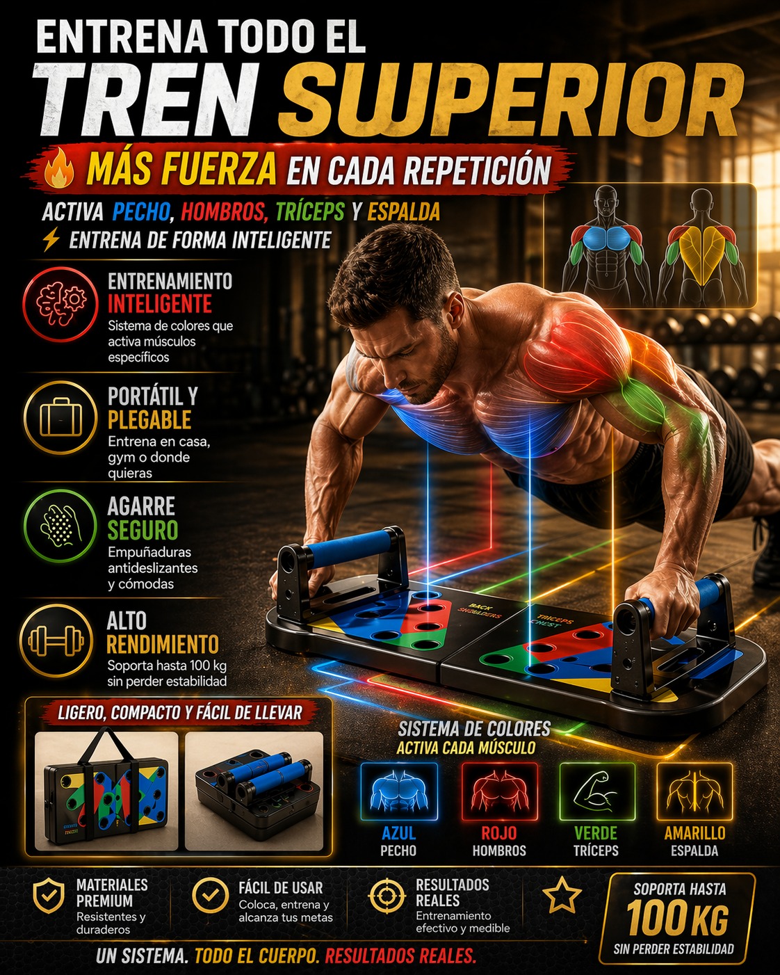 Transforma Tu Cuerpo en Casa con la Tabla Push Up Inteligente 24 en 1