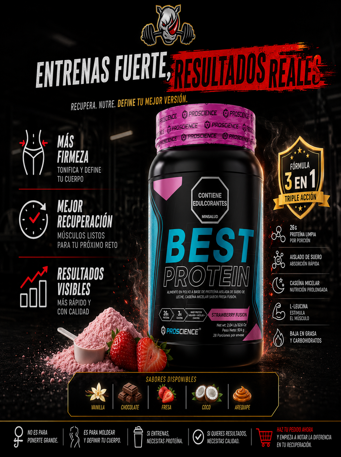 Proteina Best Protein 2.04lb Fresa